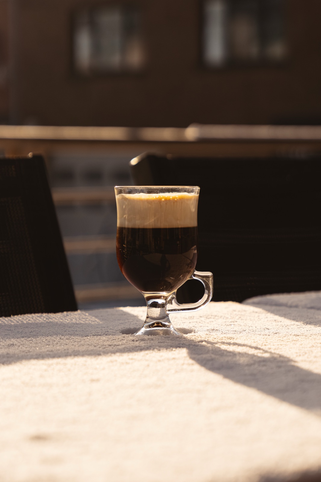 Irish coffee en contre-jour